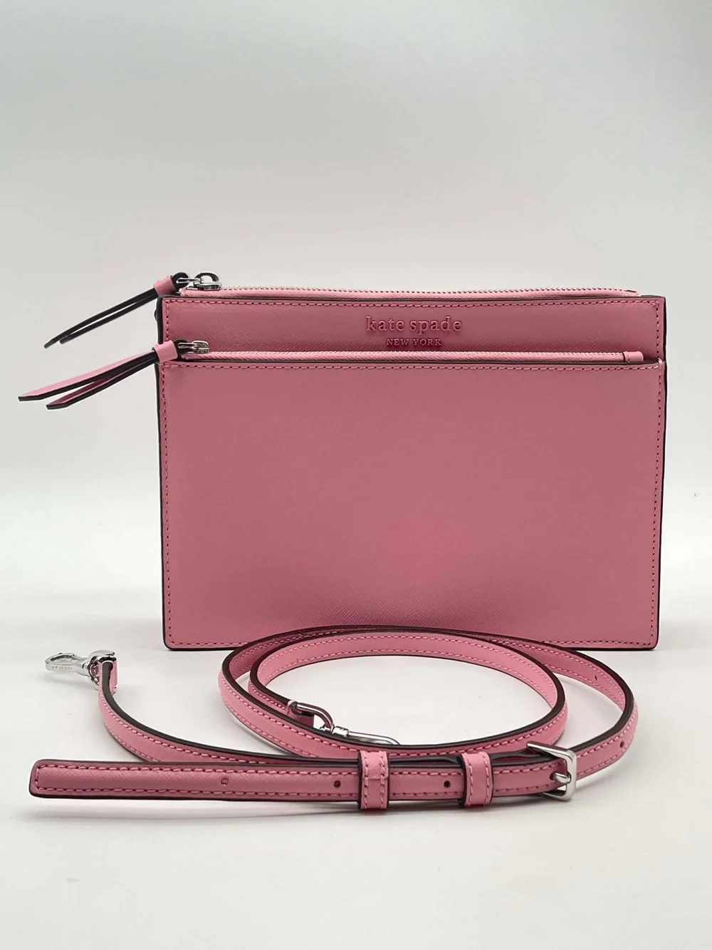 Kate Spade New York Saffiano Leather Cameron Zip Crossbody Bag In Peony Pink